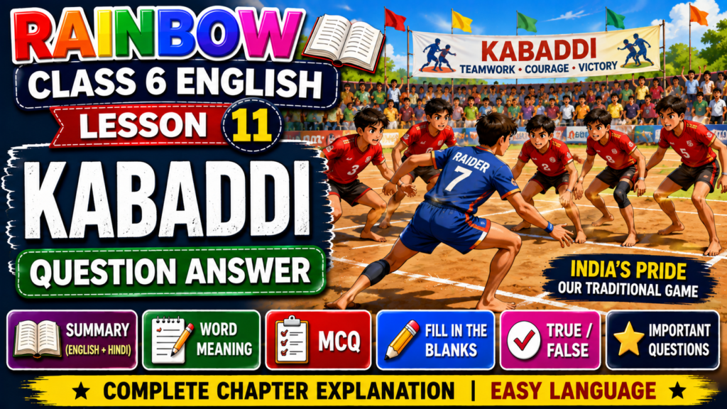 Rainbow Class 6 Lesson 11 Kabaddi Question Answer