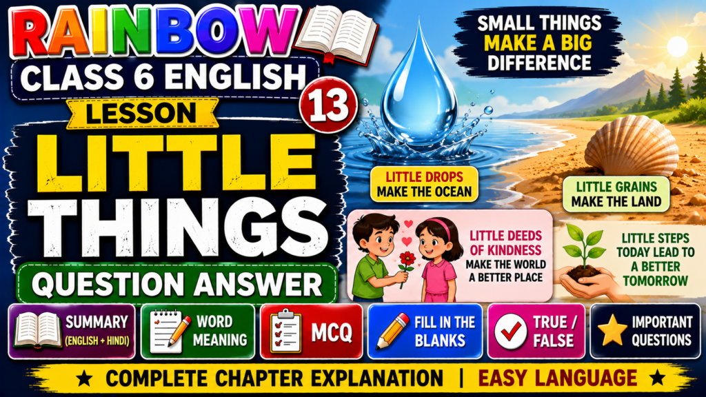Rainbow Class 6 Lesson 13 Little Things Question Answer