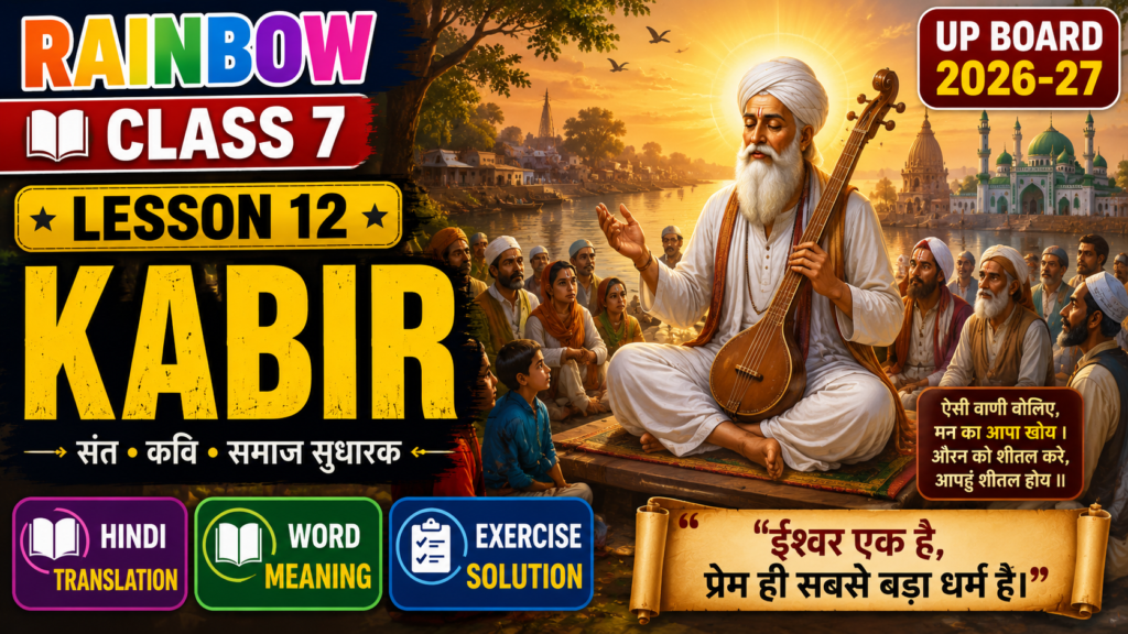 Rainbow Class 7 Lesson 12 Kabir Hindi Translation Word Meaning Question Answer Exercise Solution