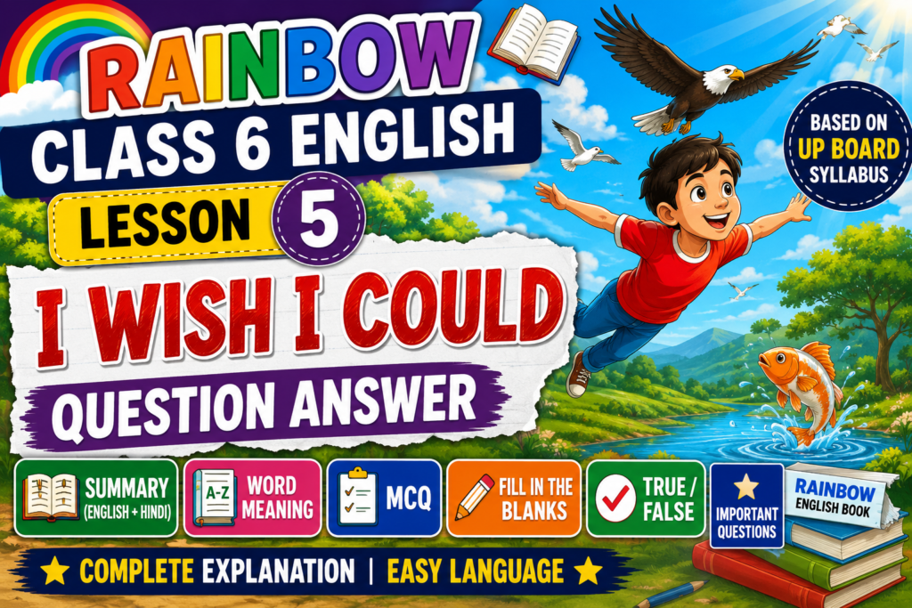 Rainbow Class 6 Lesson 5 I Wish I Could Question Answer