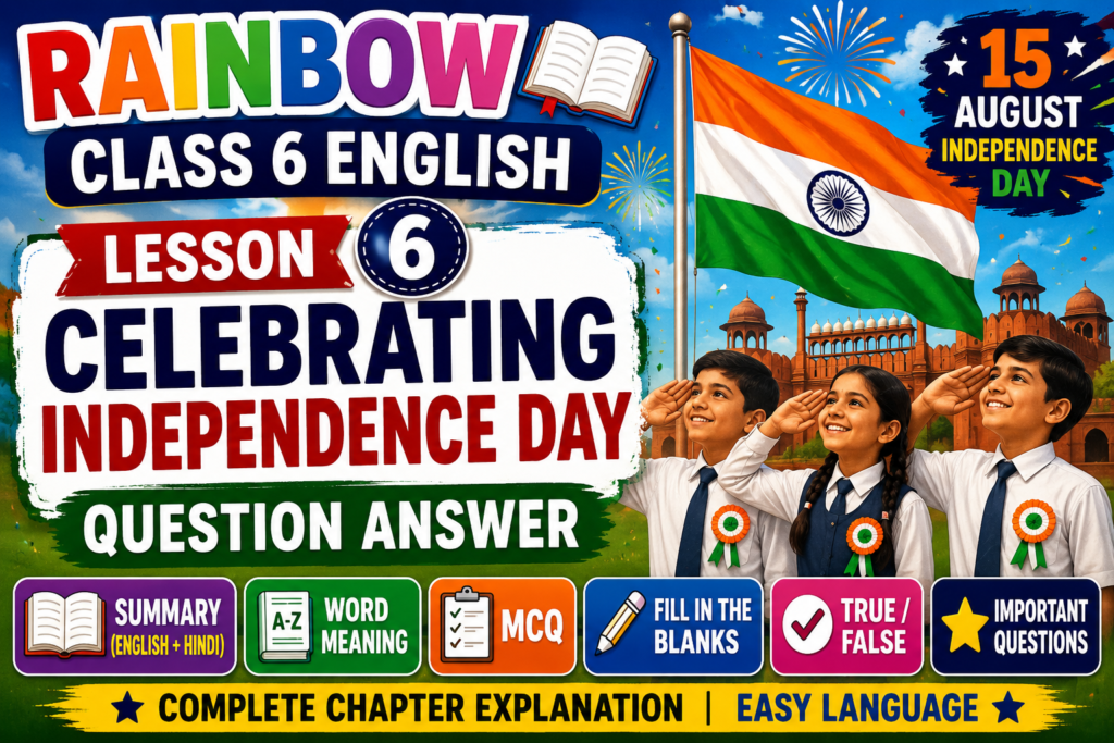Rainbow Class 6 Lesson 6 Independence Day Question Answer