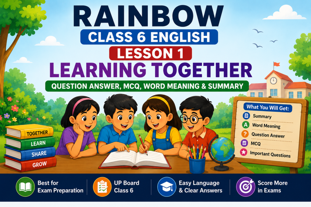 Rainbow Class 6 Lesson 1 Learning Together Question Answer MCQ Word Meaning Summary