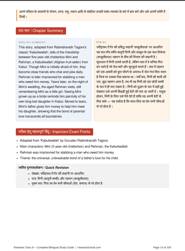Rainbow Class 8 English Complete Bilingual Solved Guide PDF - Image 7