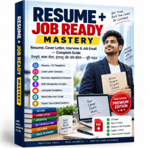 Resume + Job Ready Mastery – Resume, Cover Letter, Interview & Job Email Complete Guide (Hindi + English)